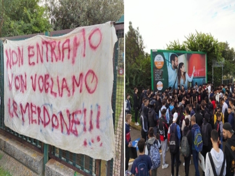 Monserrato, maxi sciopero degli studenti dello Scano: “Non vogliamo le merdone”