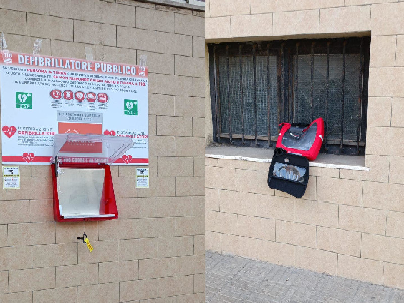 Vandali scatenati a Quartu, rubato il defibrillatore in viale Colombo: “Era lì da appena 5 giorni”