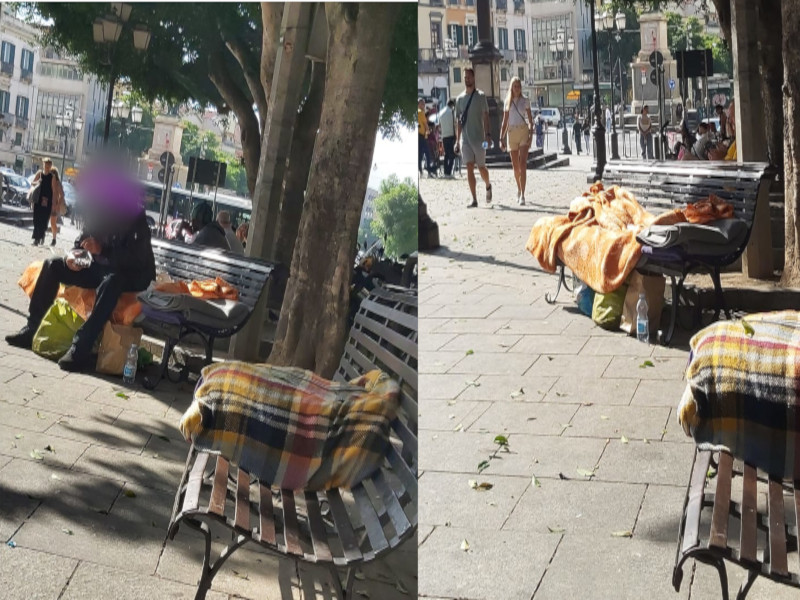 Cagliari, clochard accampati in pieno centro: la triste cartolina da piazza Yenne