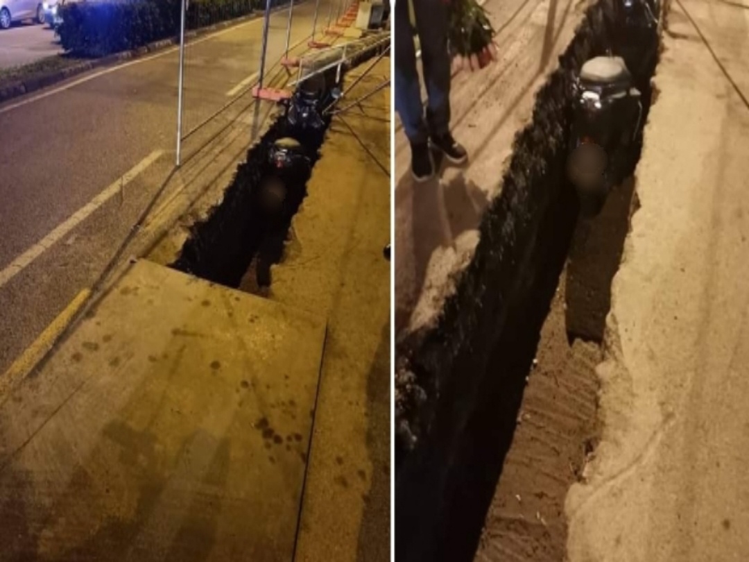 Cagliari, schianto tra scooter in viale Diaz: uno finisce nel fosso del cantiere