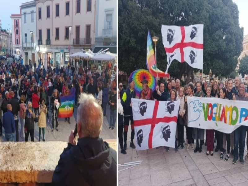 Cagliari, in 200 per chiedere la pace: “Basta armi, le sanzioni alla Russia danneggiano anche noi”