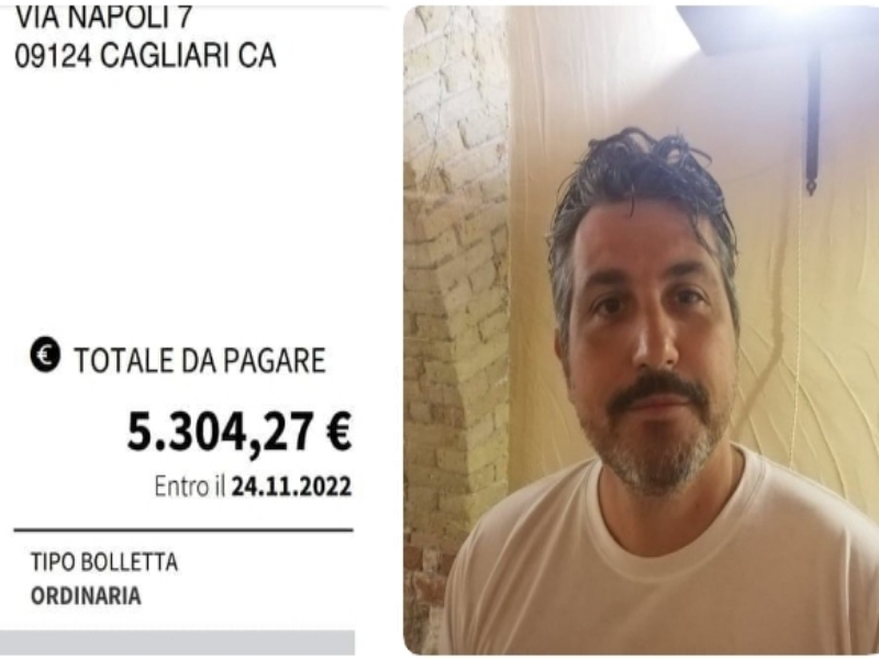 Cagliari, bolletta da 5300 euro per un ristoratore: “Metterò i miei piedi su Onlyfans”
