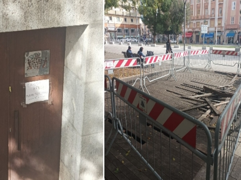 Cagliari, scempio in piazza Garibaldi: bagni chiusi da mesi e passerelle distrutte