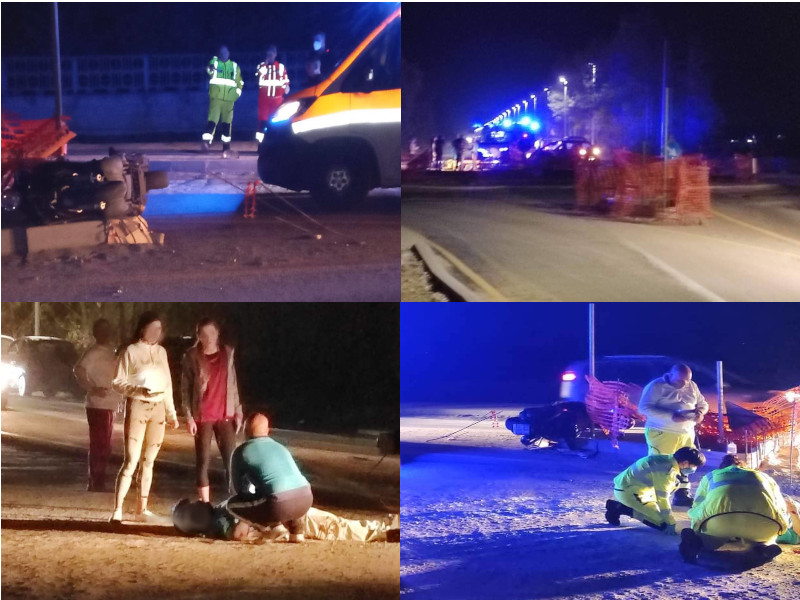 Pauroso incidente a Quartu, centauro si schianta contro un’aiuola in cemento in via dell’Autonomia Regionale