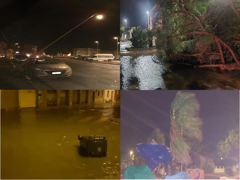 Il maltempo devasta l’Oristanese, paesi allagati e alberi crollati: allerta nubifragi anche nel Cagliaritano