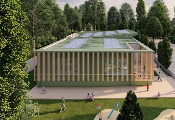 Cagliari, giù il vecchio asilo di Monte Urpinu: arriva “la scuola nel parco” tutta in legno