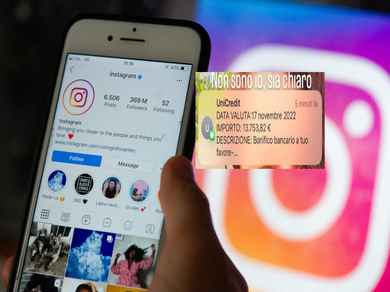 Instagram, account rubati nel Cagliaritano: “Il bonifico da 13mila euro è una truffa”
