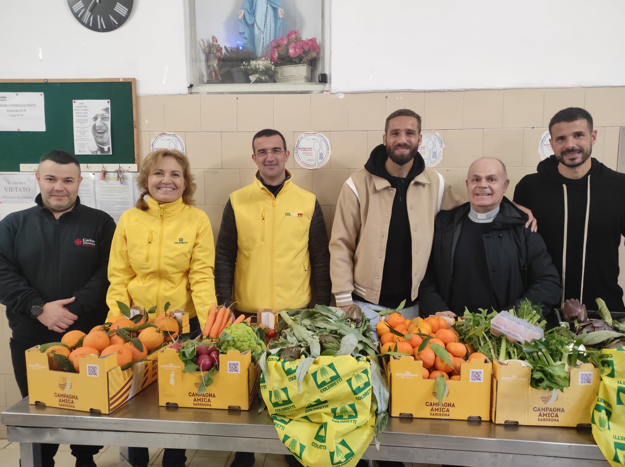 Da Coldiretti Sardegna e Cagliari Calcio cibo a km 0 per la mensa della Caritas