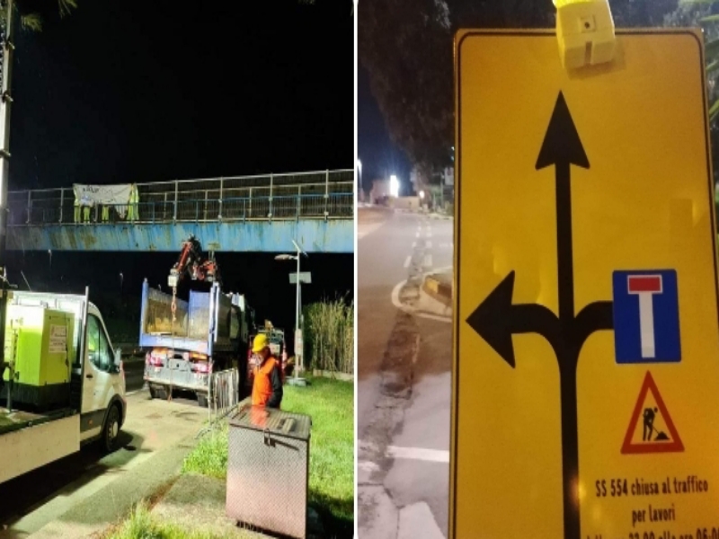 Quartu, lavori notturni sprint sulla 554: già riparato il parapetto del cavalcavia