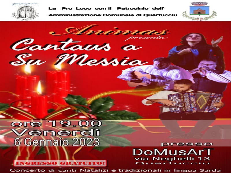 Musica a Quartucciu: domani concerto di canti natalizi e tradizionali