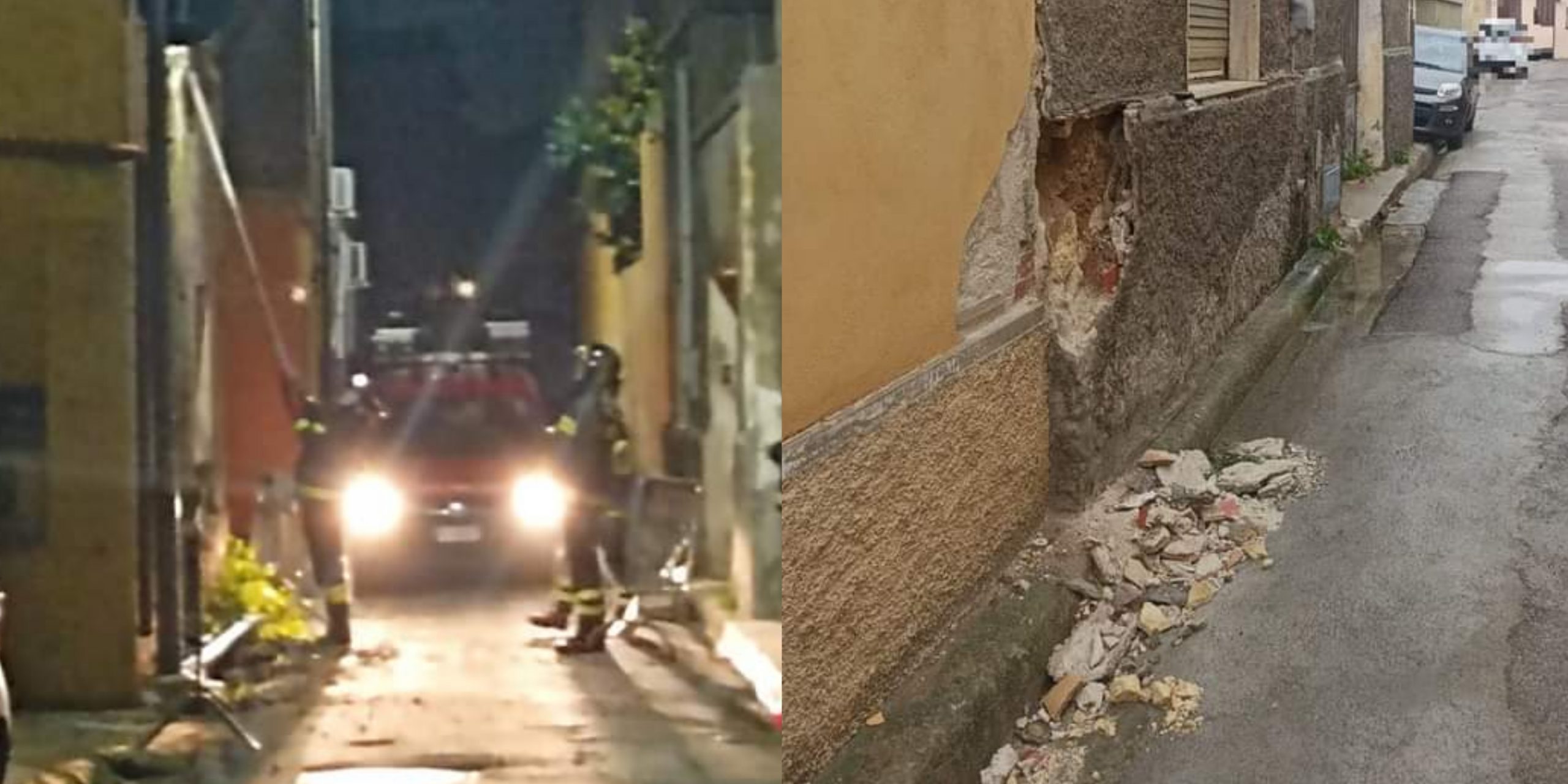Mura pericolanti nel centro storico a Monserrato: intervengono i vigili del fuoco