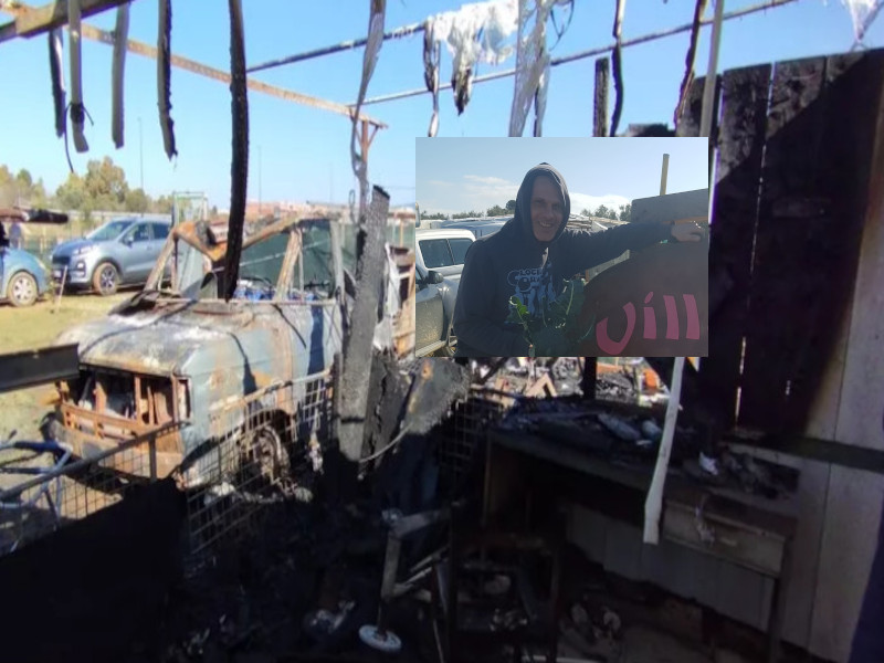 Selargius, le fiamme distruggono il villaggio degli orti condivisi di Gigi: “Aiutatemi a rialzarmi”