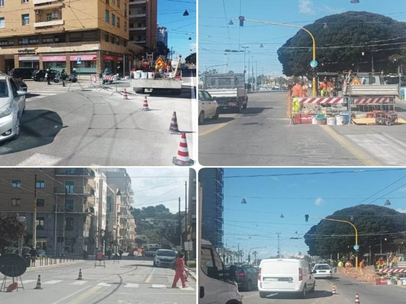 Cagliari, due corsie tutte per bus e taxi in metà viale Bonaria: tra 10 giorni via Roma chiusa al traffico