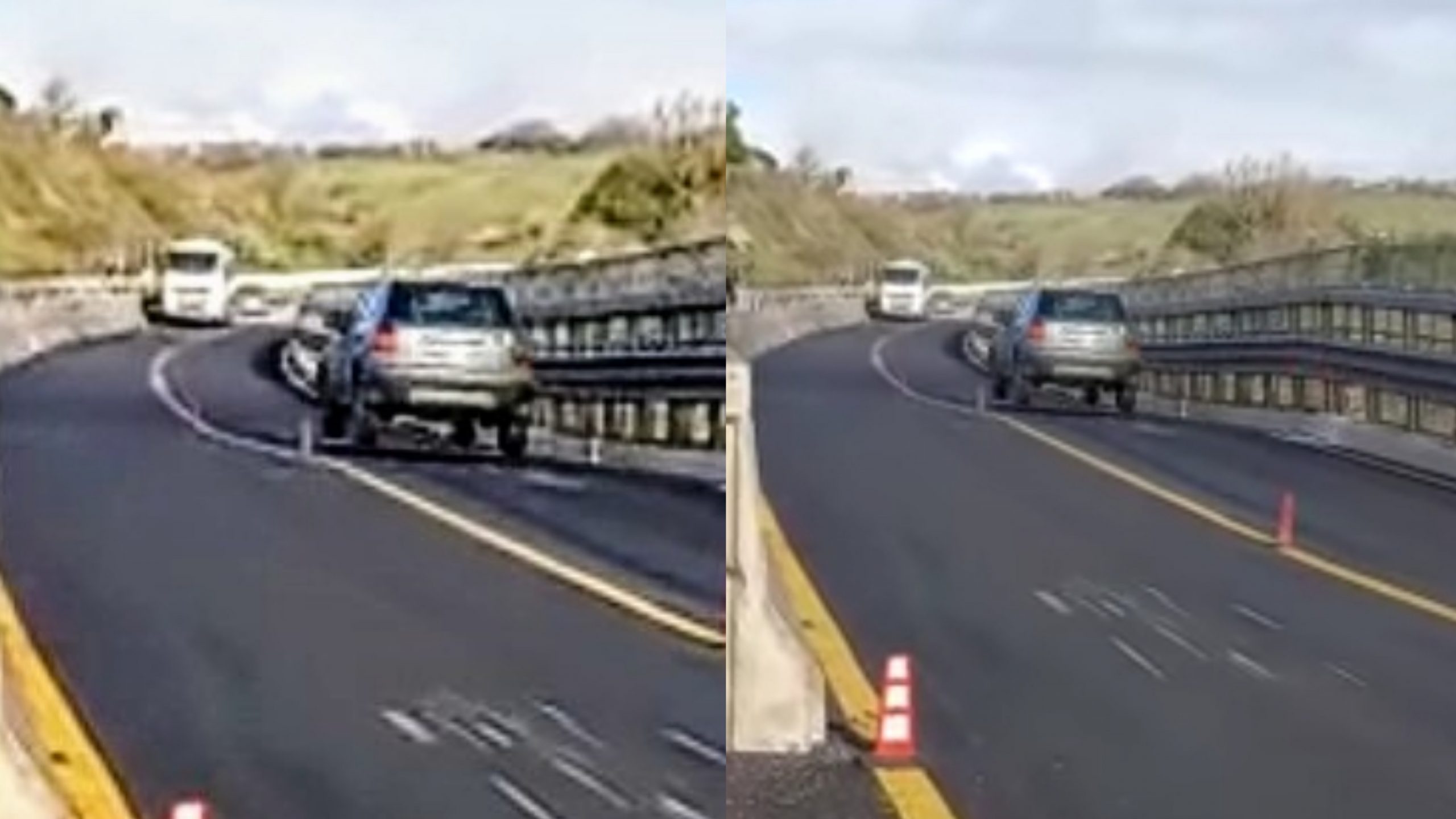 Lavori sulla Ss 131, un avvallamento sulla strada e le auto “volano”