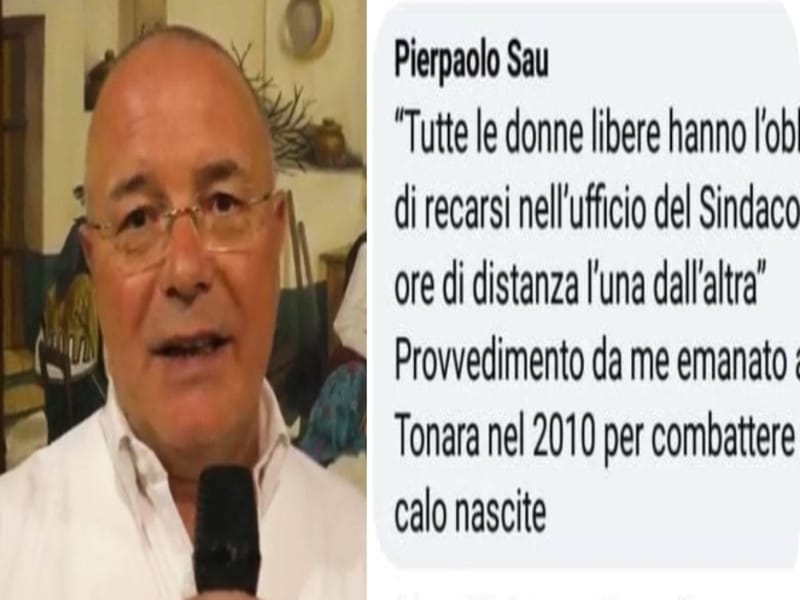 “Contro il calo delle nascite donne libere nel mio ufficio”: battuta sessista sui social, sindaco di Tonara nella bufera