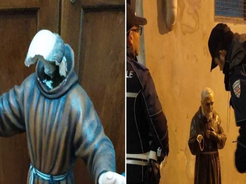 Sardegna, ruba la statua di Padre Pio in chiesa: ladro acciuffato dal parroco detective
