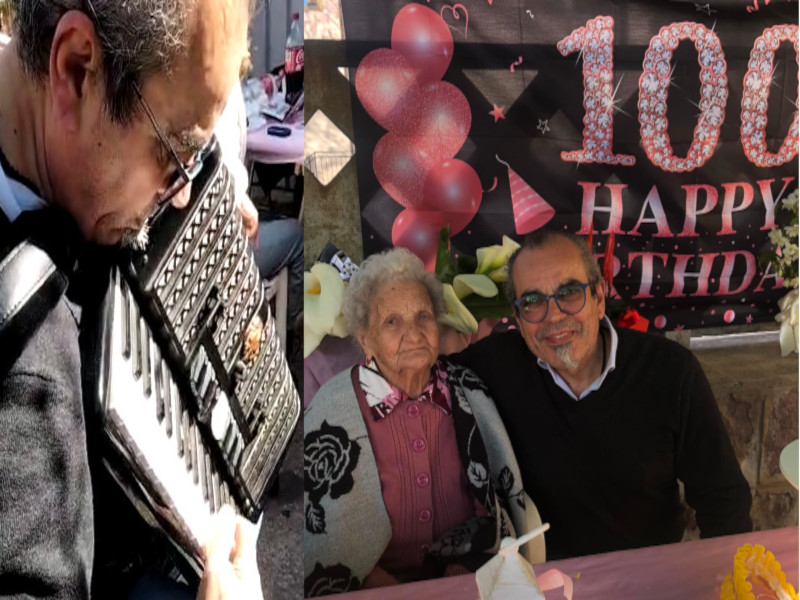 Il desiderio per i suoi 100 anni? “Vorrei sentire suonare una fisarmonica”: nonnina sarda accontentata