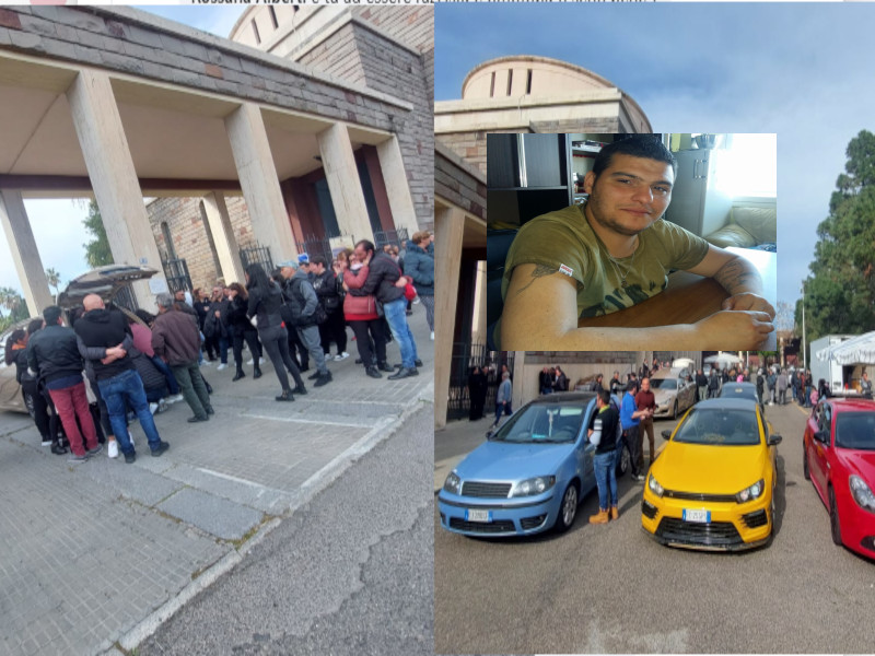 Cagliari, il rombo delle auto e “Ovunque sarai” di Irama: l’addio straziante ad Andrea Pittau