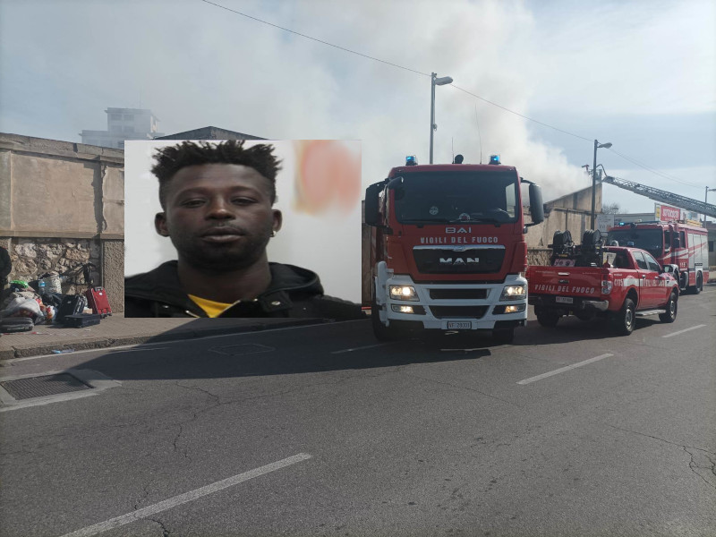 Incendia il rifugio dei migranti a Cagliari, arrestato pluripregiudicato senegalese: è Mamadou “Murid” Sene