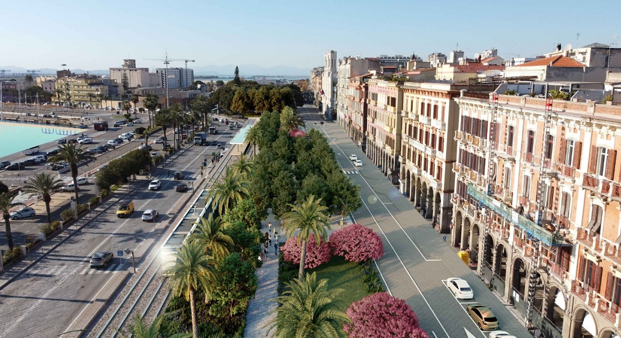 Cagliari, via Roma sbarrata sino a fine luglio: una foresta urbana al posto di 14 corsie