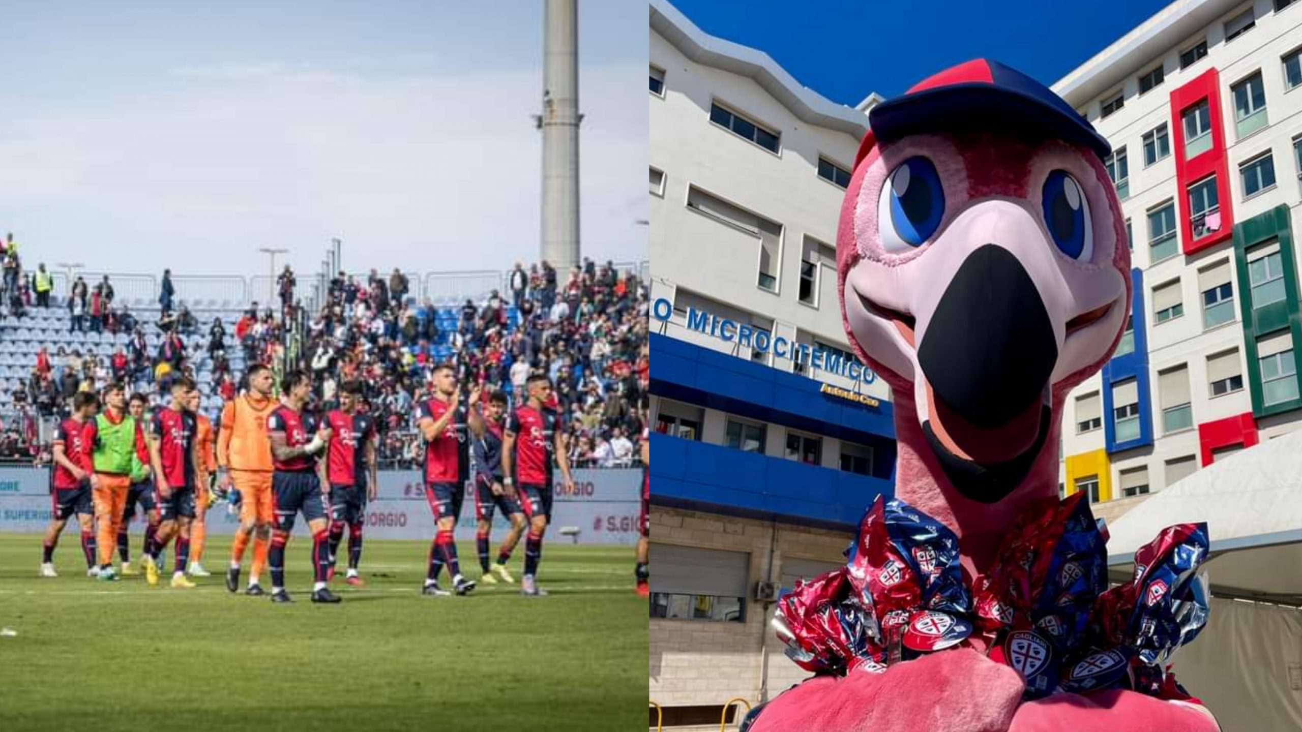 Dopo Batman al Microcitemico arriva Pully, il fenicottero mascotte del Cagliari Calcio