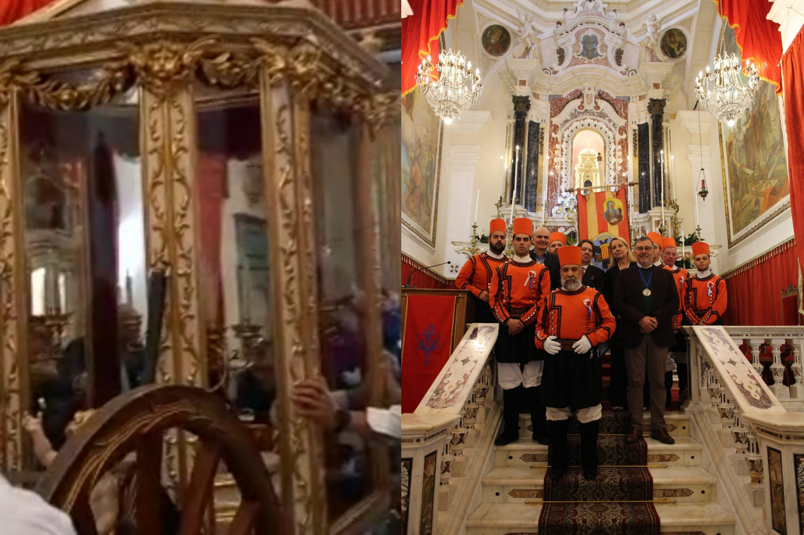 Cagliari, consegnata la bandiera ai miliziani: il cocchio di Sant’Efisio entra nella chiesetta
