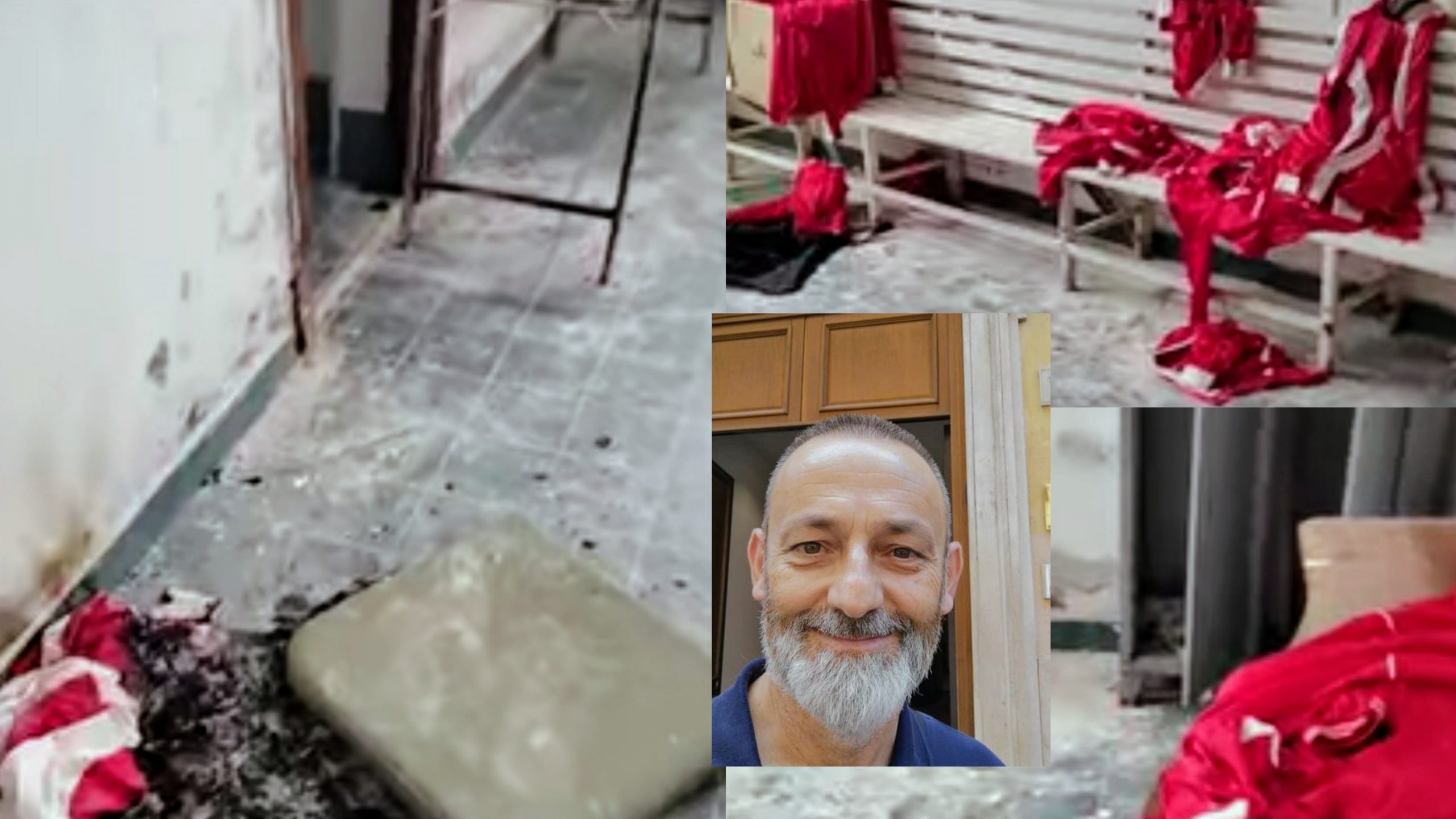 Vandali in azione allo stadio a Guspini: un rogo, porte divelte e locali messi a soqquadro