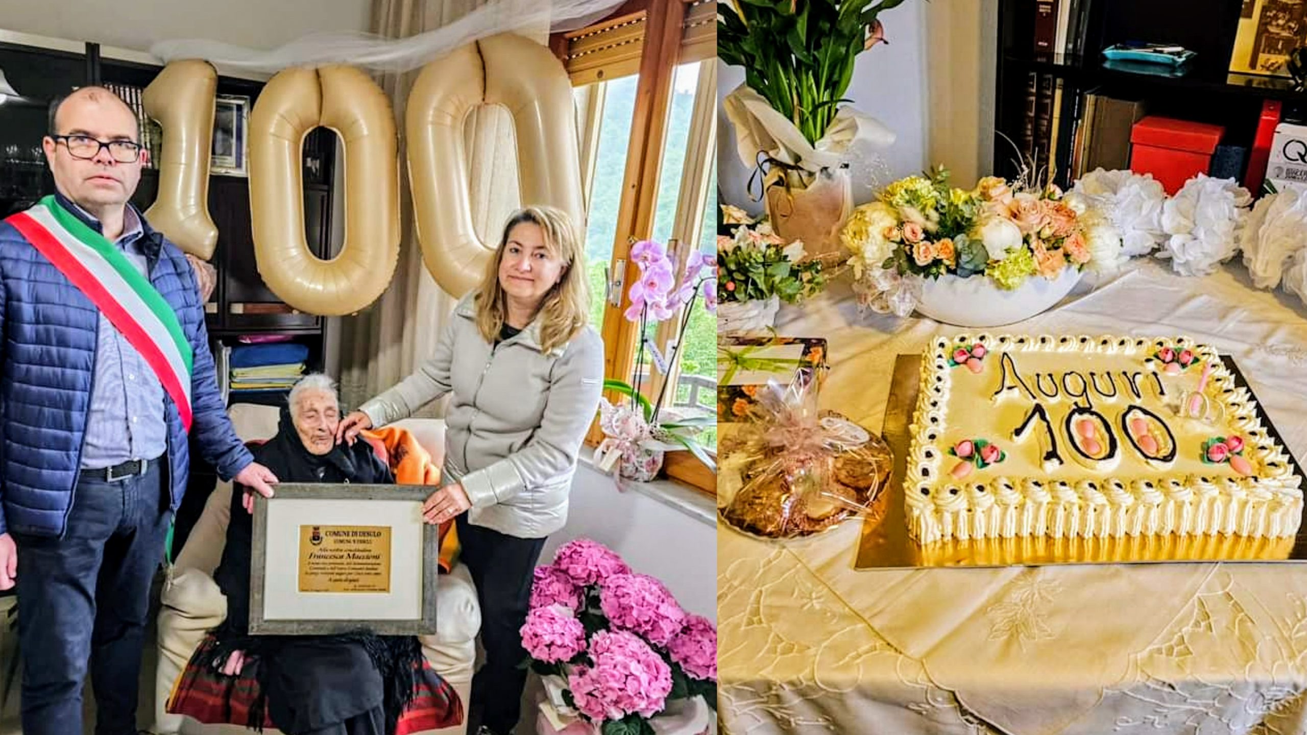 Desulo in festa per tia Caicca Maccione che ieri ha spento 100 candeline