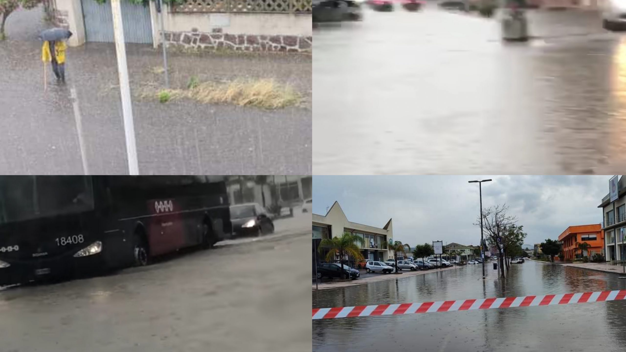 Ancora maltempo in Sardegna, un violento nubifragio si è abbattuto nel pomeriggio su Carbonia