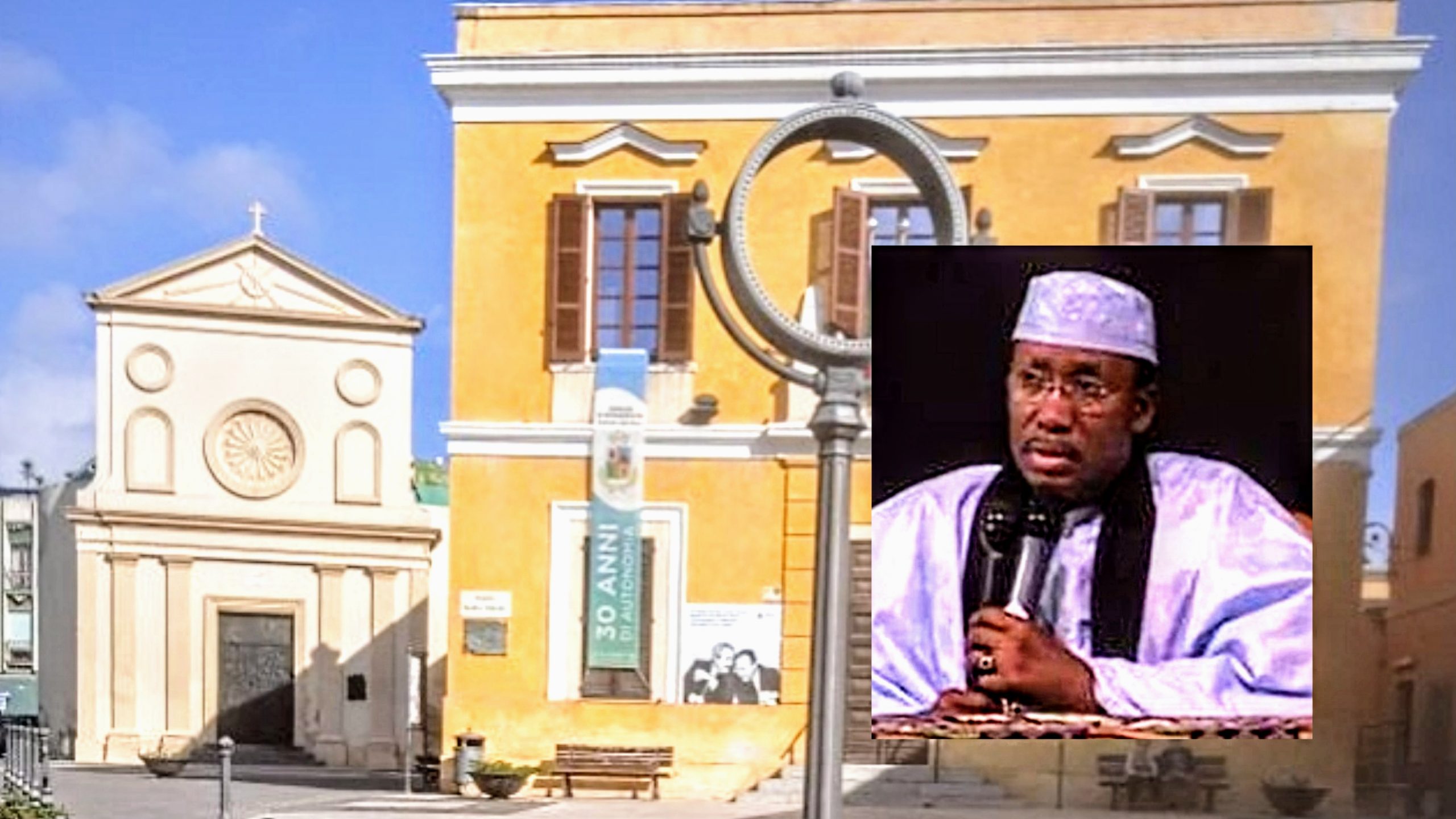 Il capo spirituale Serigne Mame Mor Mbacke Mourtada a Monserrato