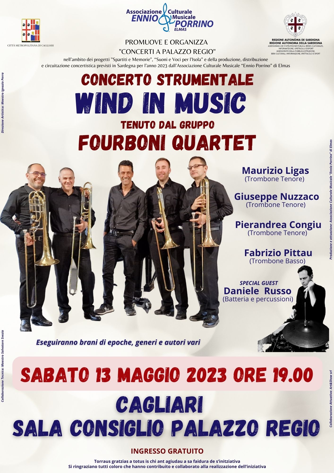 “Concerti a Palazzo Regio”, sabato a Cagliari il Fourboni Quartet