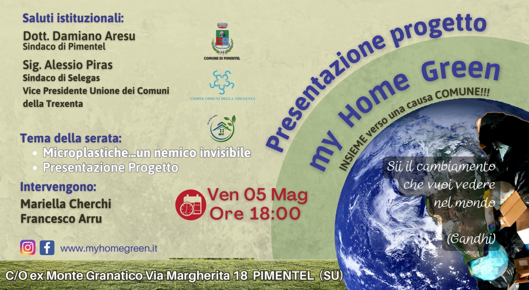 A Pimentel la presentazione del progetto “My home green” e un dibattito sulle microplastiche