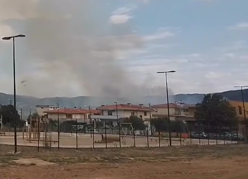 Paura a Siniscola, incendio devasta un canneto vicino alle case: scuola evacuata