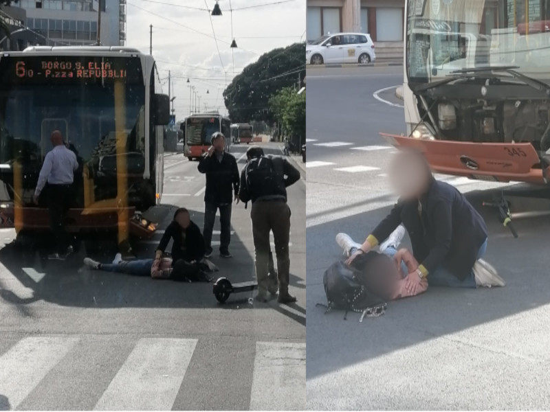 Cagliari, si schianta col monopattino contro un bus: ragazza trasportata all’ospedale