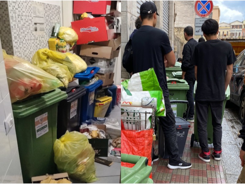 Cagliari, la processione della spazzatura nei locali all’ora di pranzo: rivolta nei bar e ristoranti nel Corso