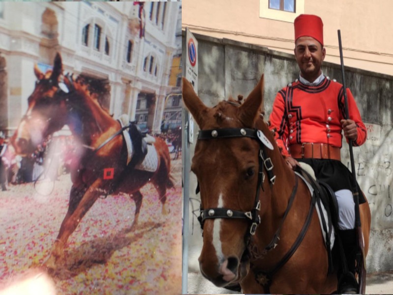 Cagliari, il miliziano disarcionato in via Roma: “Colpa della ramadura, il cavallo spaventato dal rumore del fucile”