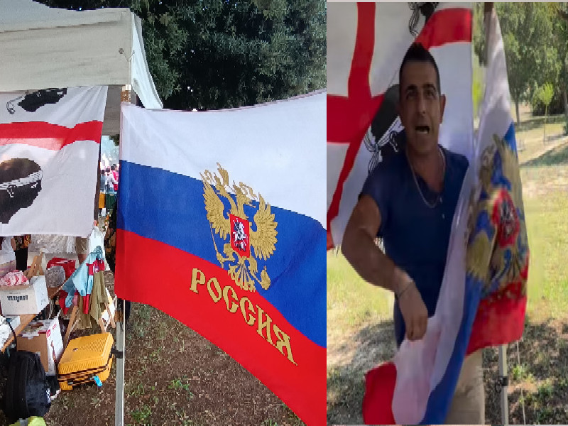 Cagliari, accuse e veleni a Ethnikà: “La bandiera della Russia che uccide i bimbi ucraini non doveva esserci”