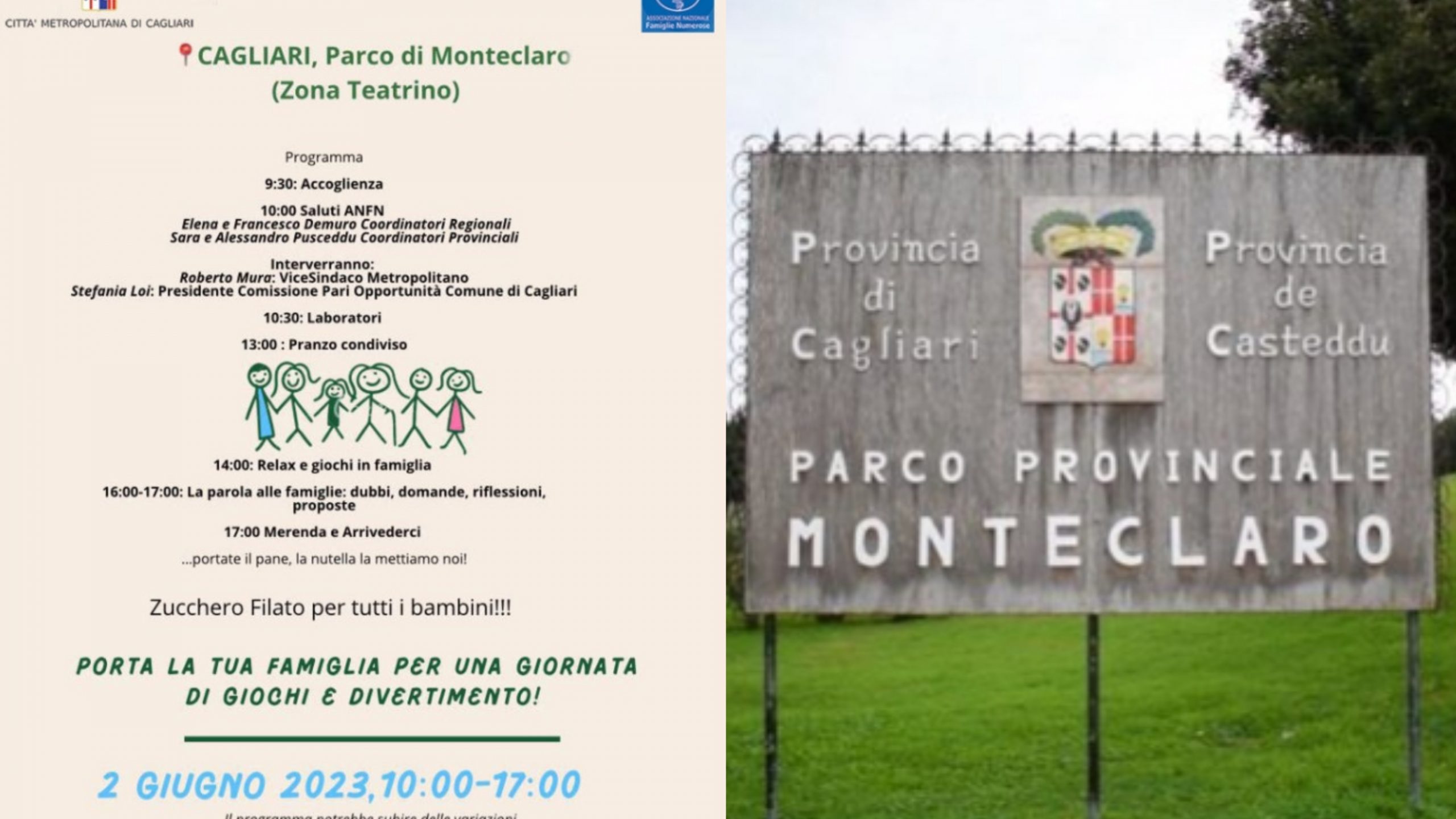 Cagliari, al parco di Monte Claro la feste delle famiglie numerose