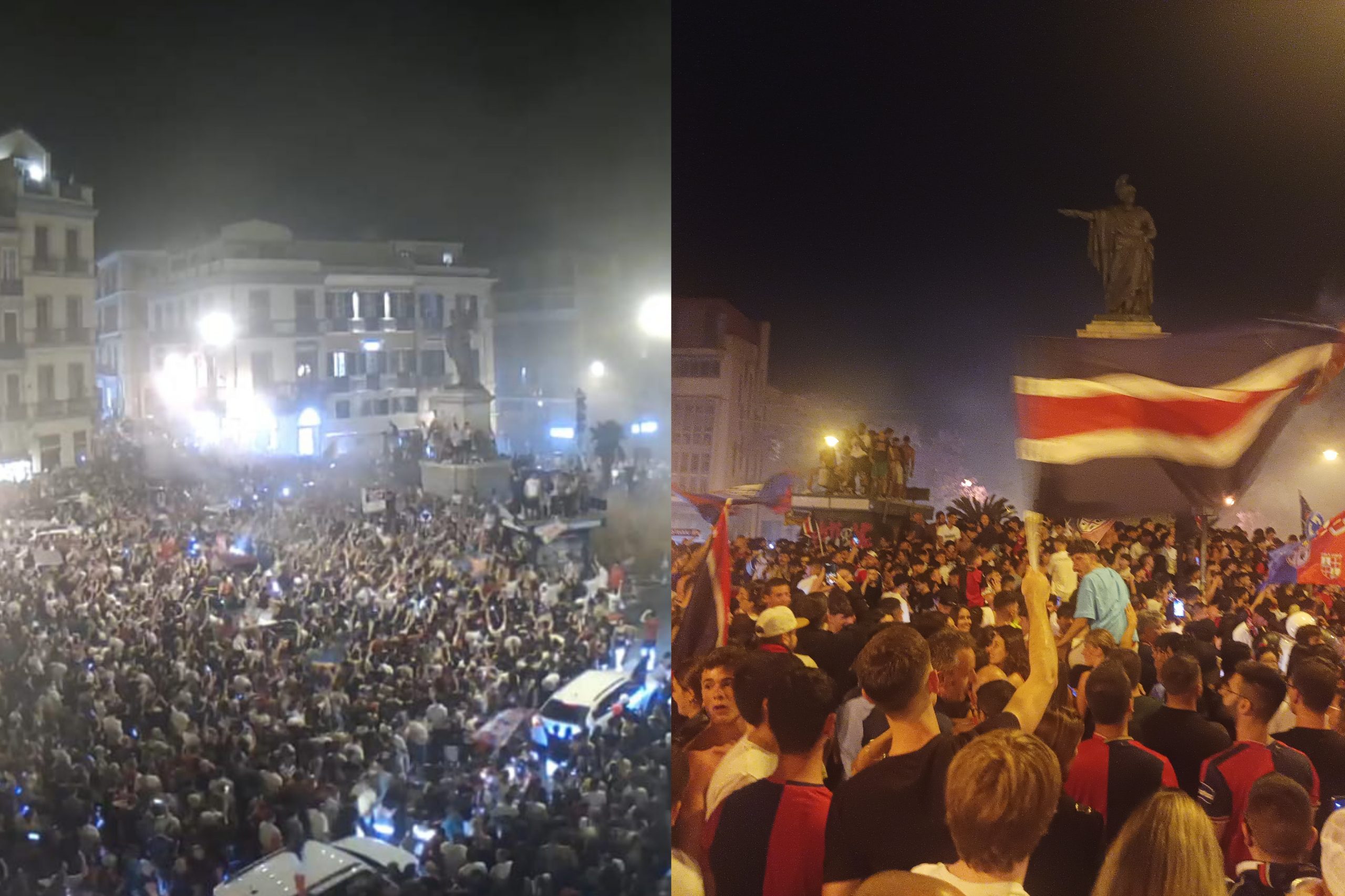 Cagliari in A, grande festa in piazza Yenne: “Grazie Ranieri, adesso portaci in Europa”
