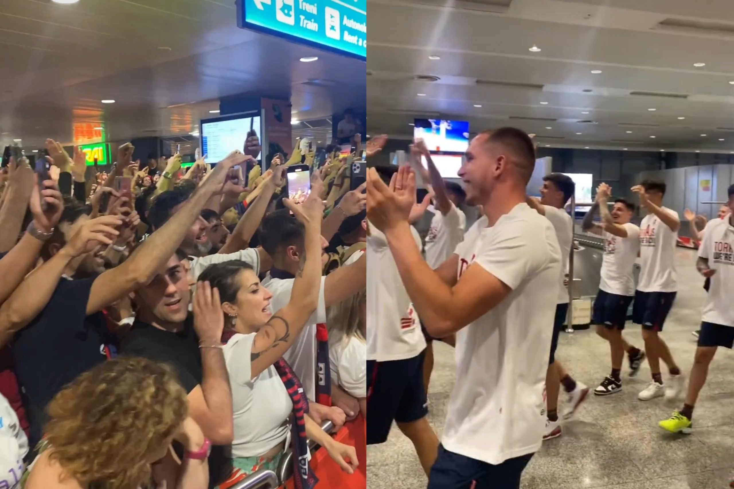 Cagliari riabbraccia i suoi eroi, in migliaia a Elmas: “Grazie per averci riportato in A”