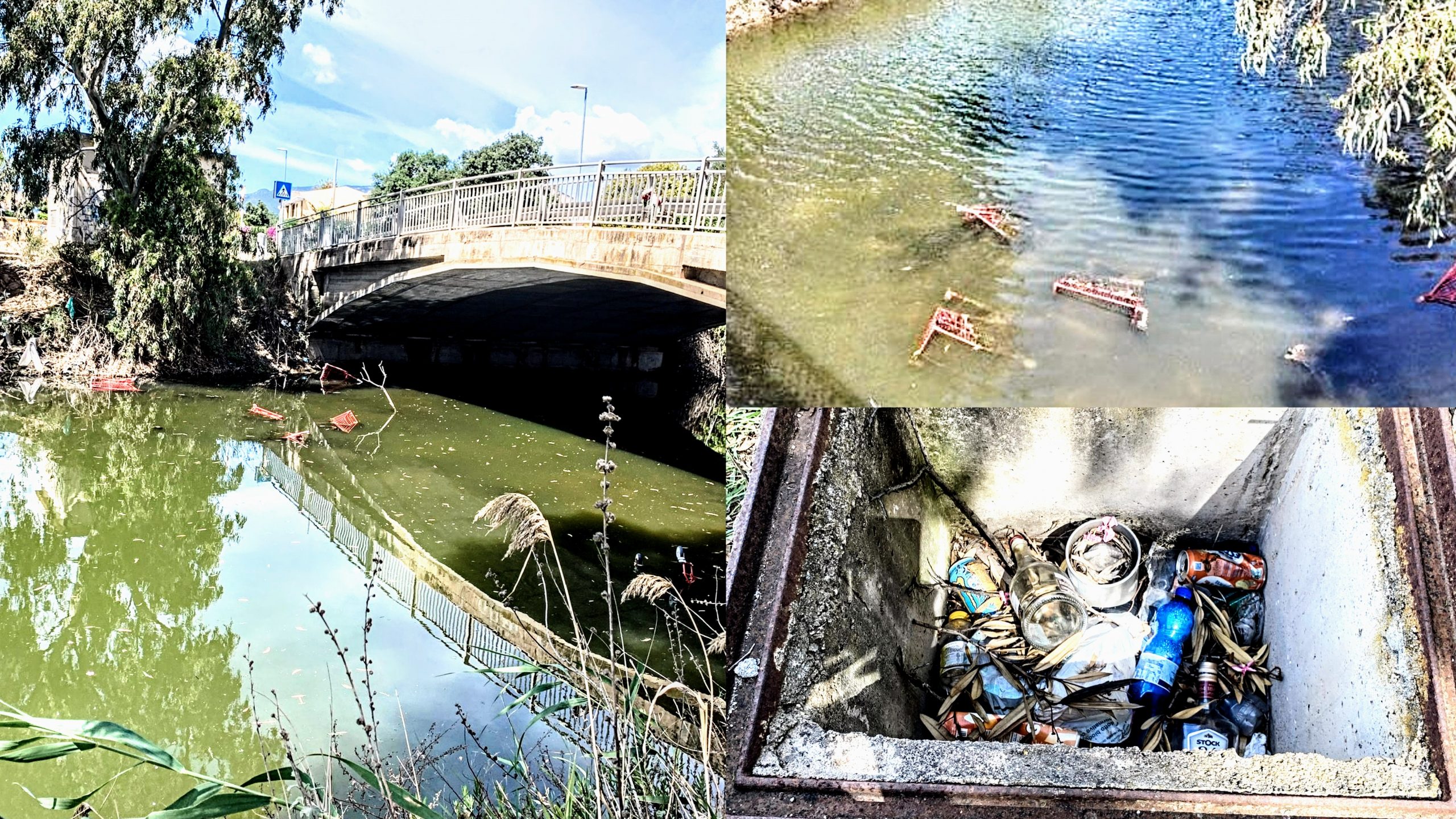 Capoterra, emergenza rifiuti nel laghetto vicino alla Residenza del Sole