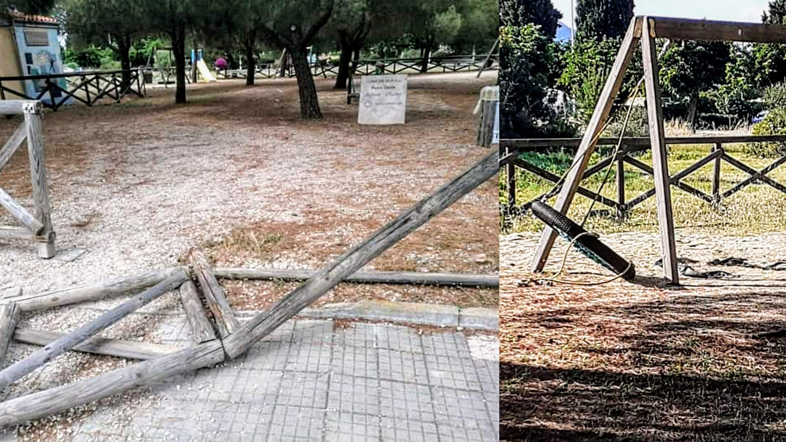 Pula, vandali scatenati al parco comunale: distrutti i giochi dei bimbi