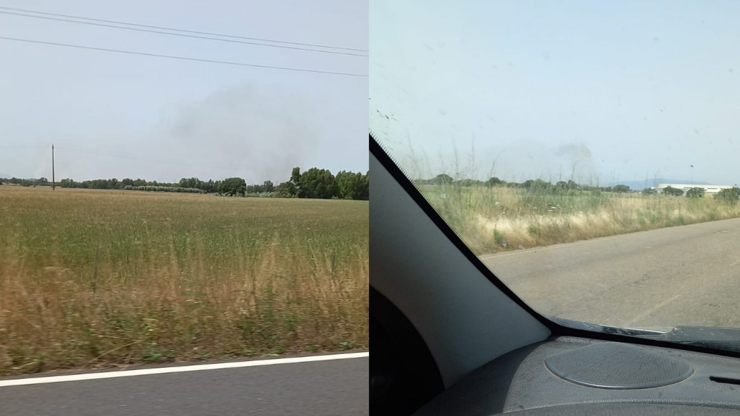 Un grosso incendio tra San Gavino e Guspini: in pericolo un’azienda agricola e il bestiame