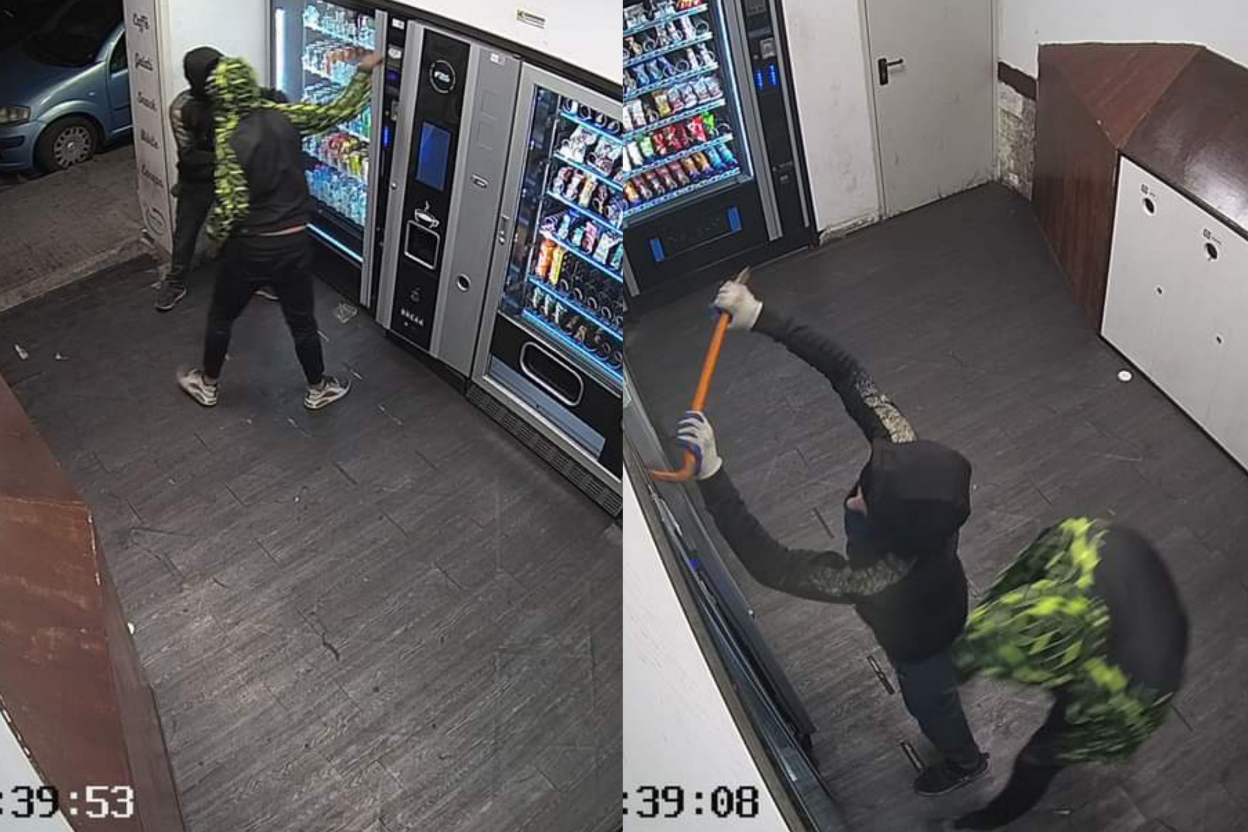 Cagliari, i balordi che hanno sfasciato un distributore automatico incastrati dalle telecamere