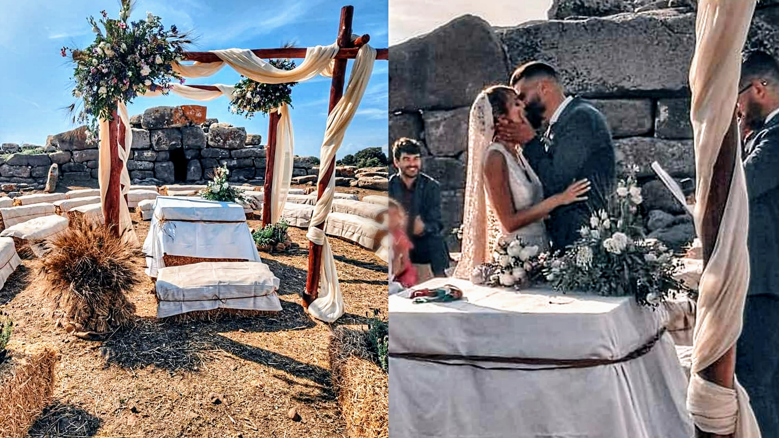 Fabrizio Pinna e Alessandra Cossu, il fatidico sì ai piedi del nuraghe