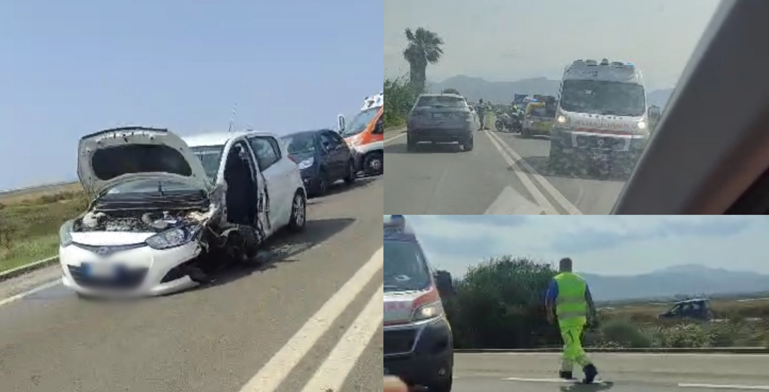 Capoterra, auto fuori strada e traffico bloccato nella statale 195: una donna incastrata tra le lamiere
