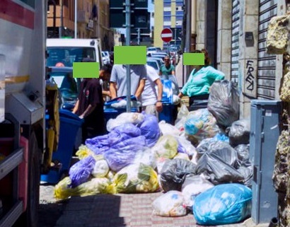Corriera ecologica a Cagliari, discarica sul marciapiede in via Mameli: l’allarme dei commercianti