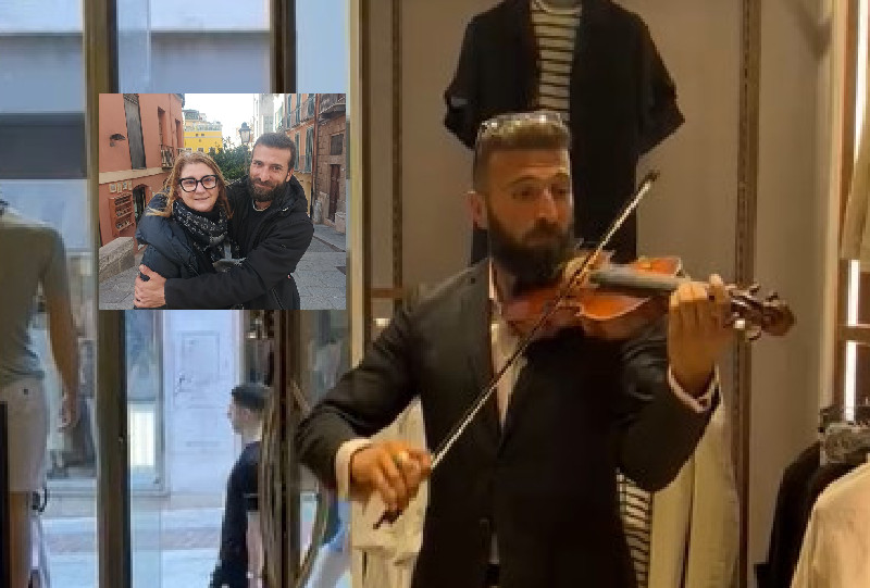 Dai carabinieri all’amicizia, pace fatta tra violinista e commerciante a Cagliari: “L’ho pagato per suonare nel nuovo negozio”