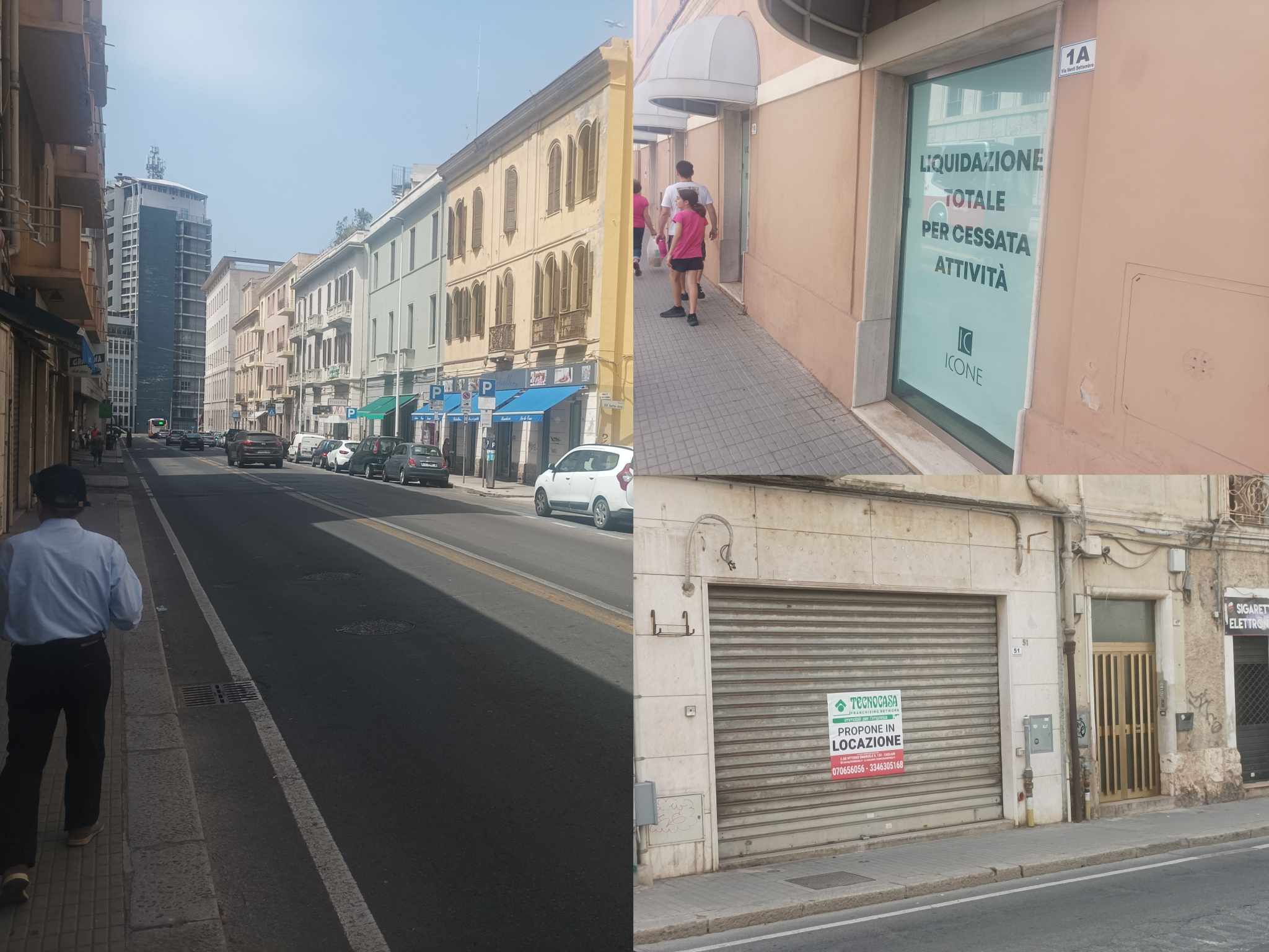 Cagliari, la lenta morte di via XX Settembre: chiudono una polpetteria e uno storico negozio di abbigliamento