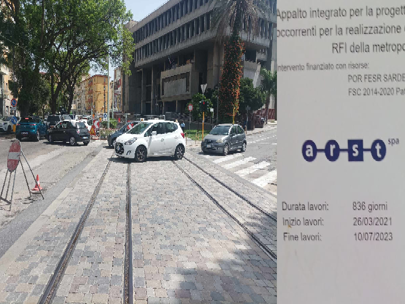 Cagliari, riecco i binari nello storico tracciato di via Dante: maxi ritardo nei lavori per la metro